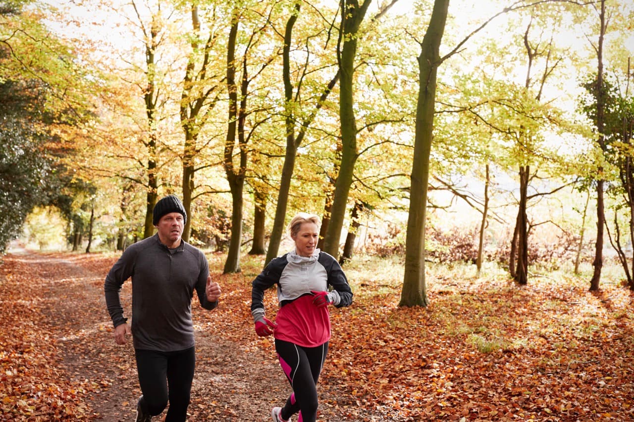 Runners heading out on a training run