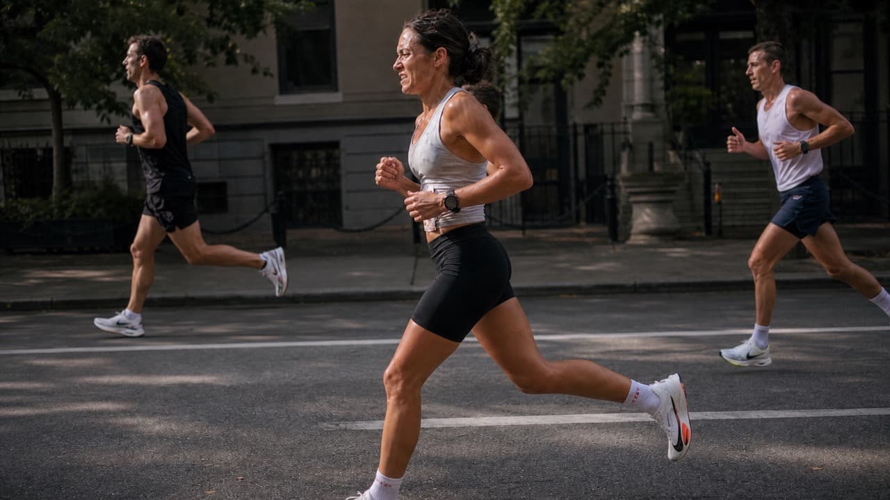 Runner mid-race